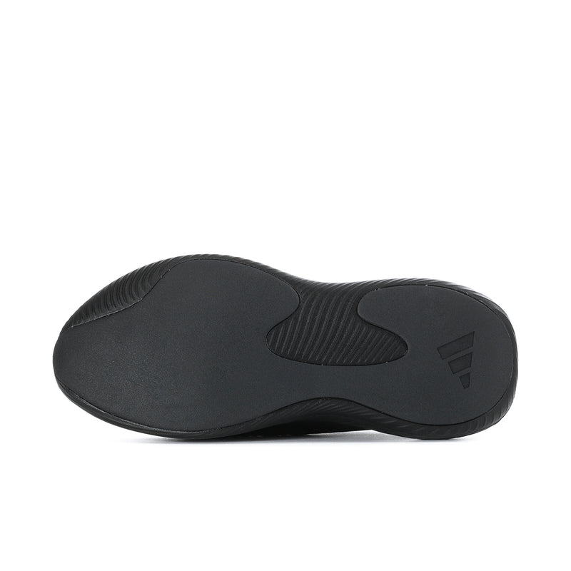 Men's slip-on sport shoe outsole, dark black with molded traction pattern