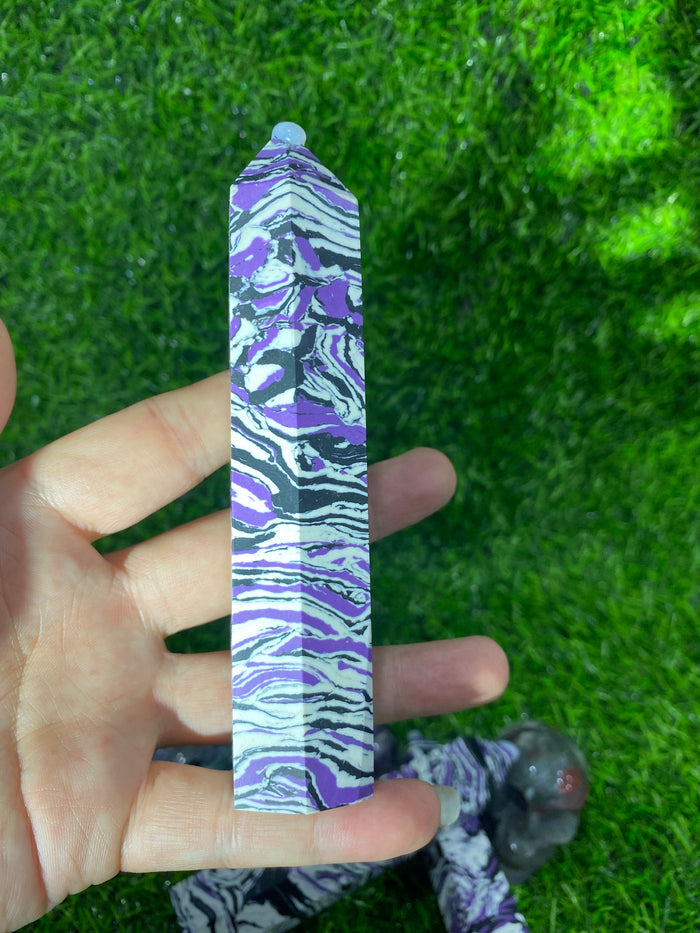 Purple zebra tower