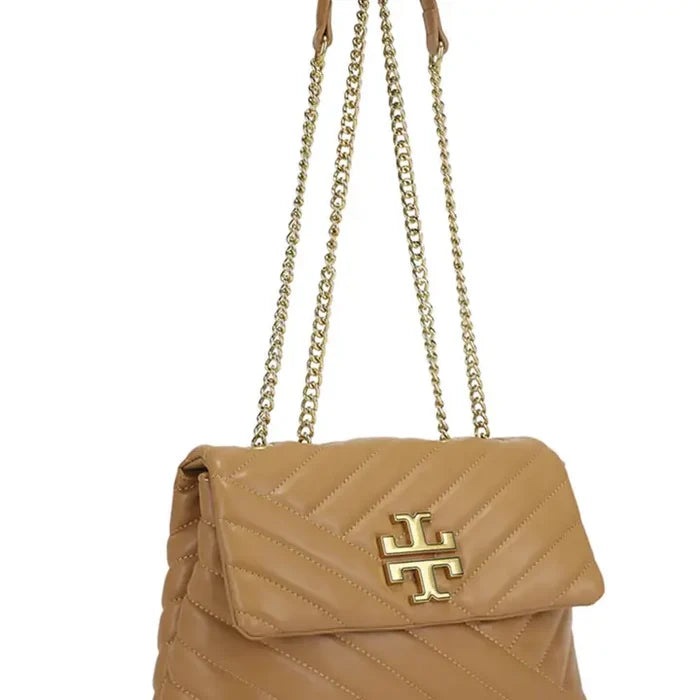 Quilted Chain Link Flap Crossbody Shoulder Bag