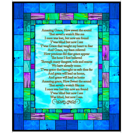 Religious Fabric, Hymn Fabric, Amazing Grace Fabric Panel, 3752 - Beautiful Quilt