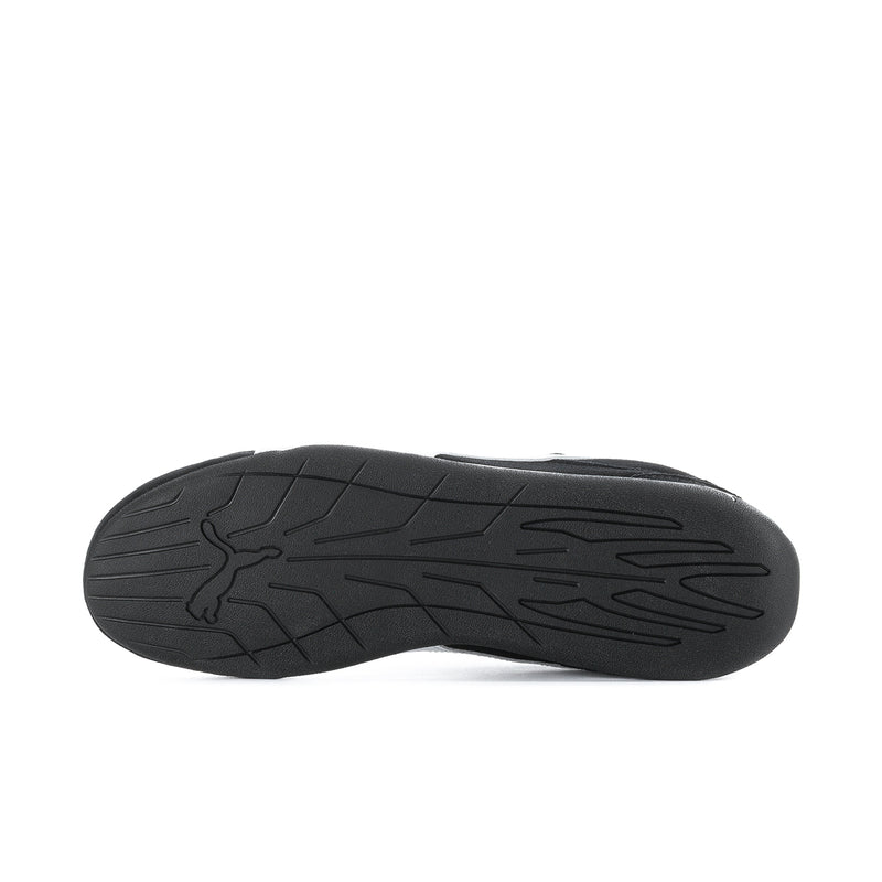 Black sneaker outsole with textured tread pattern and molded PUMA logo.