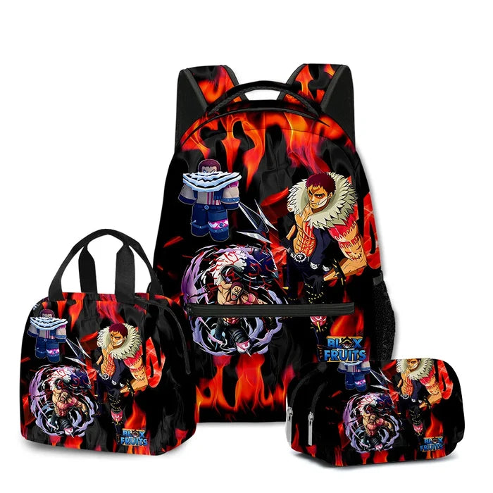 ROBLOX™ 3D Blox Fruits School Set – Backpack, Lunch Bag & Pencil Case for Roblox Fans