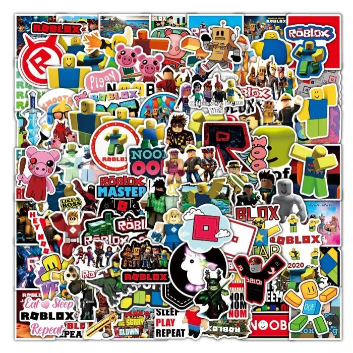 Roblox™ 50/100-Pack Waterproof Roblox-Inspired Stickers – Fun Cartoon Decals for Laptops, Bottles, Luggage & More