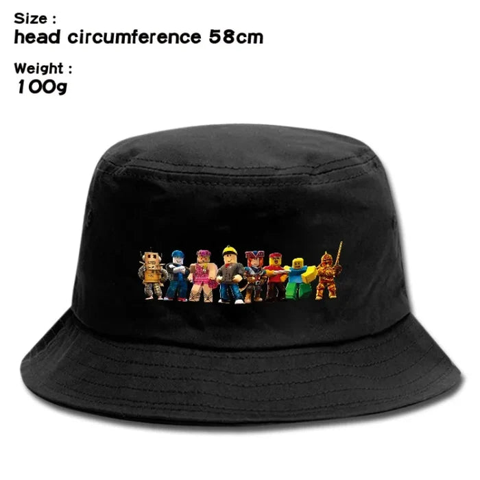 Roblox™ Cotton Fisherman Hat – Cartoon Sun Hat for Adults, Outdoor Summer Sun Protection