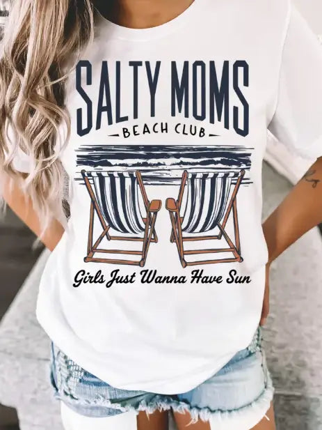 Salty Moms Beach Club Tee