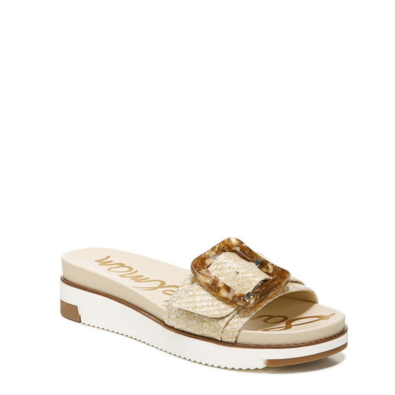 Sam Edelman Women's Beige Ariane Platform Buckle Slide Sandals BRAND NEW