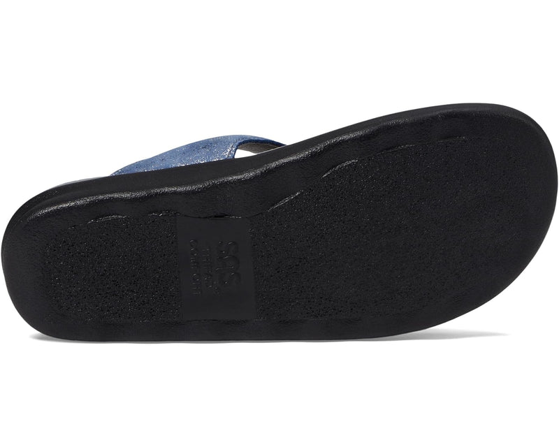 SAS Women's Sanibel Comfort Thong Sandal Silver/Blue