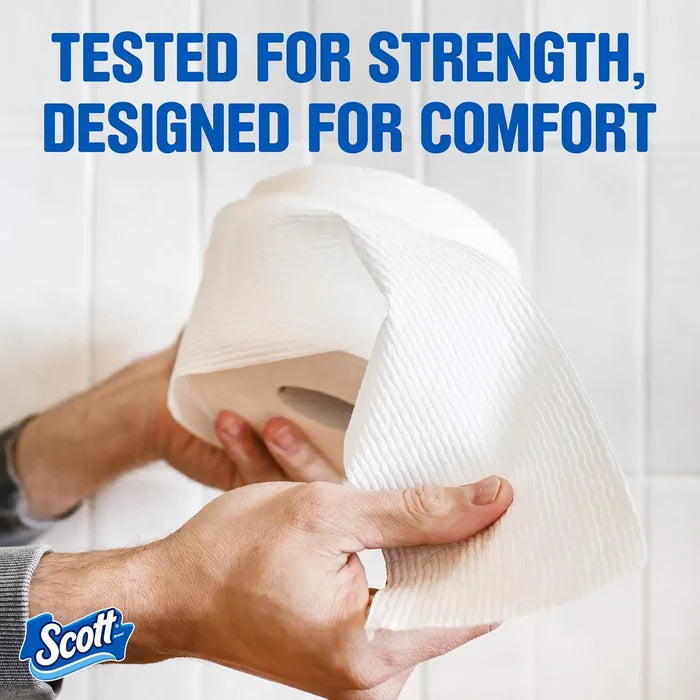 Scott™ 1-Ply Toilet Paper – 12 Double Rolls, 231 Sheets Each, Soft & Septic-Safe Tissue