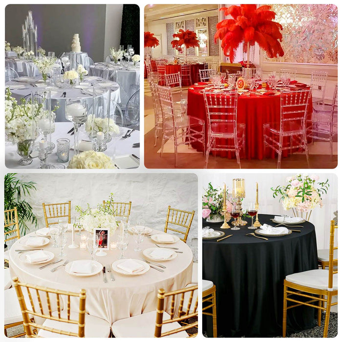 Elegant banquet table settings with floral arrangements and stylish decor.