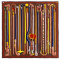 Sienna Brown Silk Scarf / 90cm