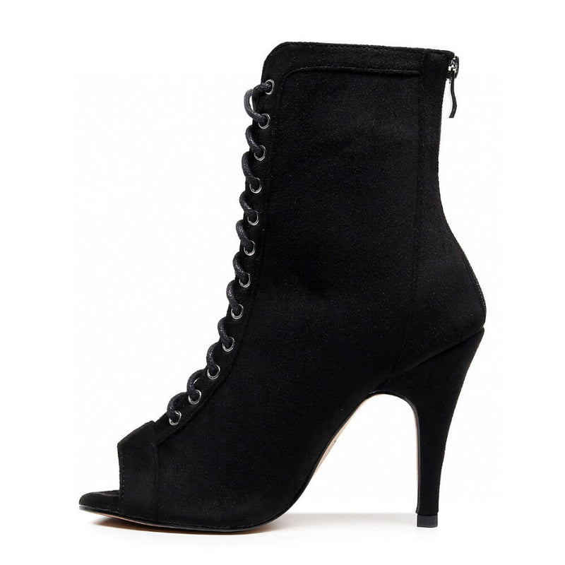 Sierralynn - Black Vegan Suede - Street Sole (Amazon Test Product)