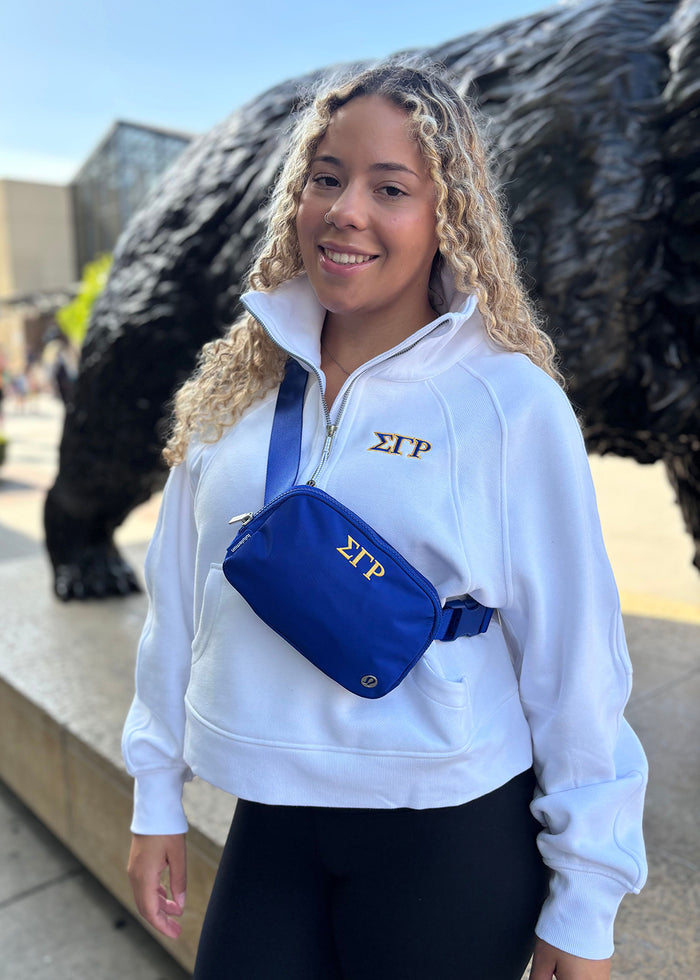 Sigma Gamma Rho lululemon Scuba Oversized Funnel Neck Half Zip - White