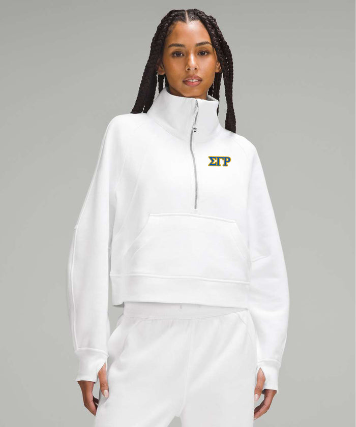 Sigma Gamma Rho lululemon Scuba Oversized Funnel Neck Half Zip - White