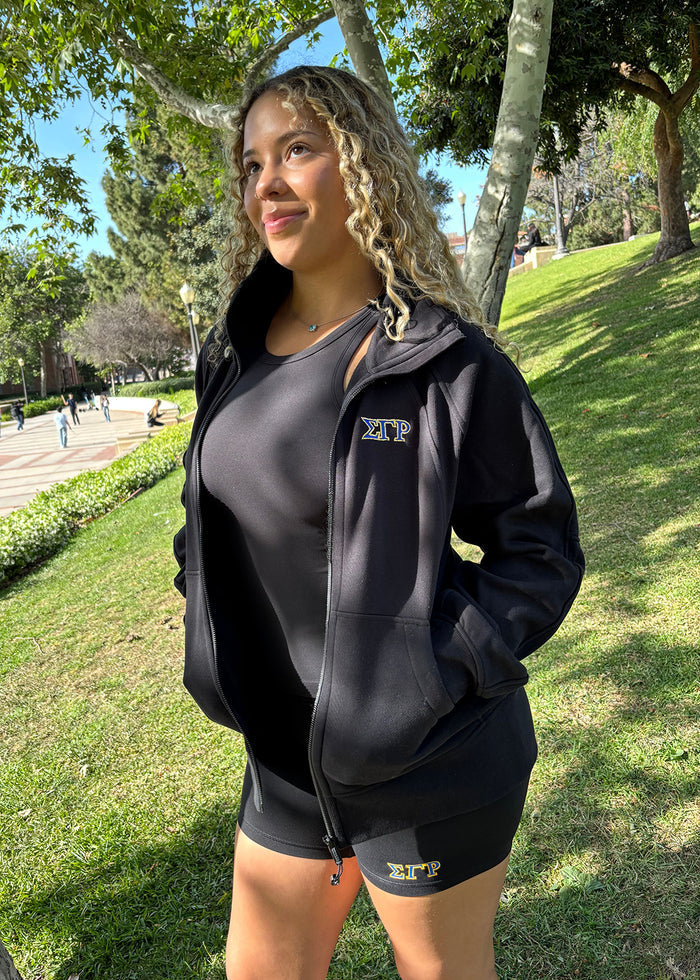 Sigma Gamma Rho lululemon Scuba Oversized Long Funnel - Full Zip - Black