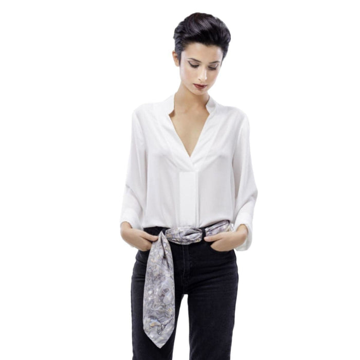 Silk Twill Foulard SILVER 01