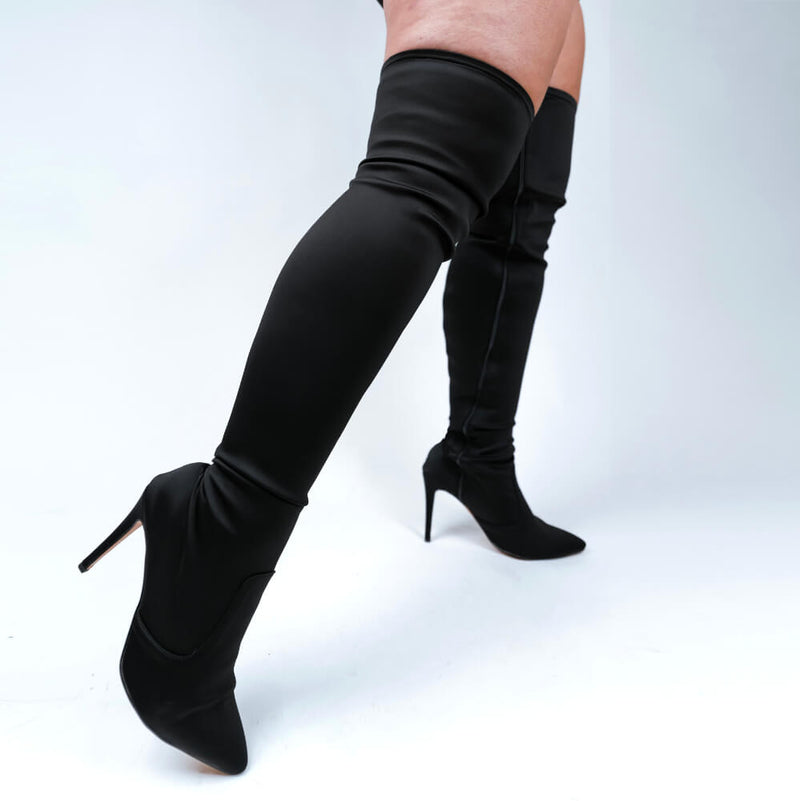 Skye Size Inclusive - Black Lycra - Street Sole - Thigh Variant Four