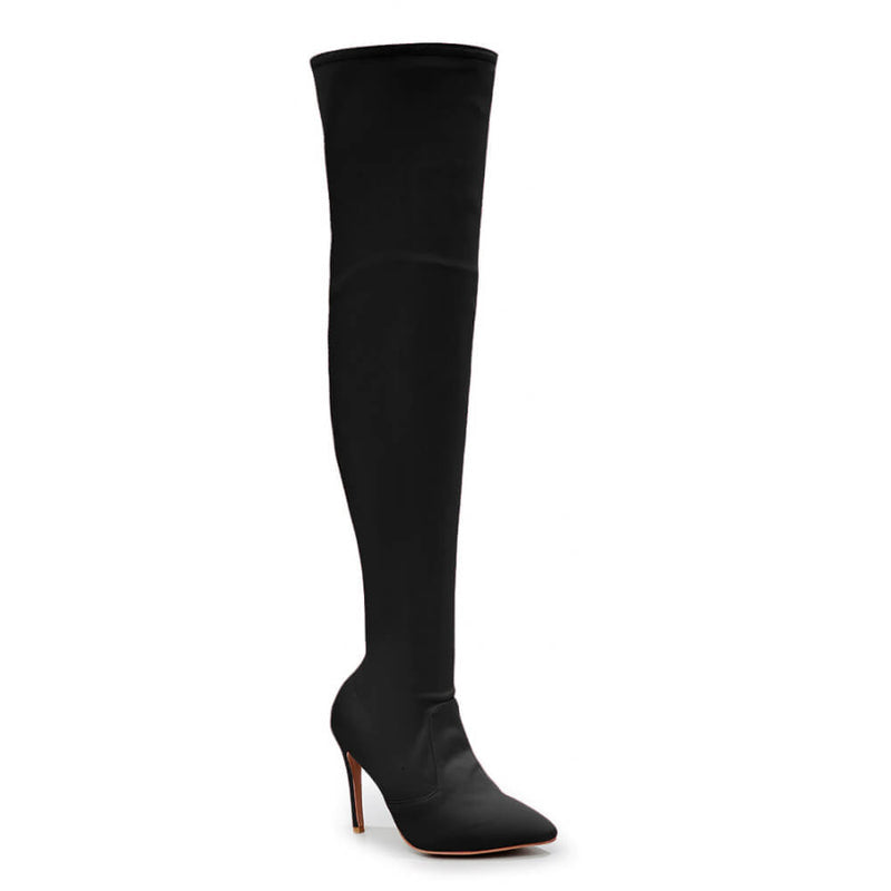 Skye Size Inclusive - Black Lycra - Street Sole - Thigh Variant One