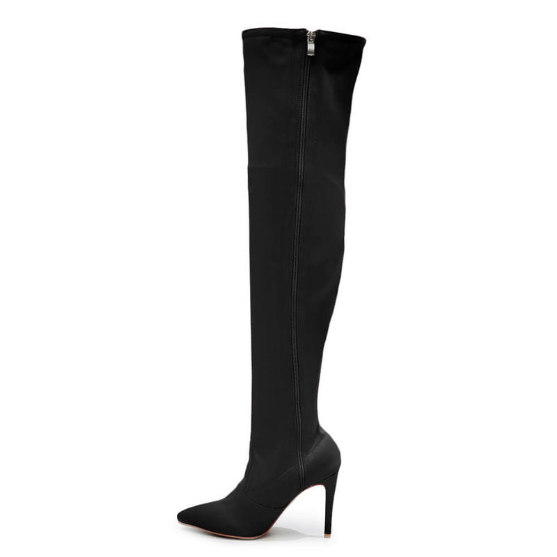 Skye Size Inclusive - Black Lycra - Street Sole - Thigh Variant One