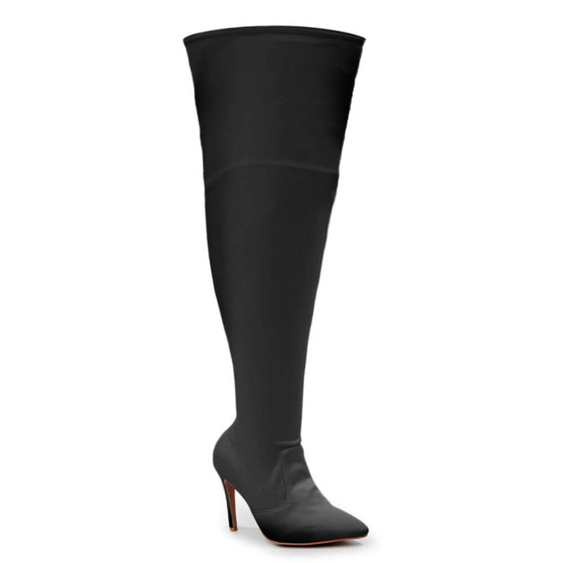 Skye Size Inclusive - Black Lycra - Street Sole - Thigh Variant Six