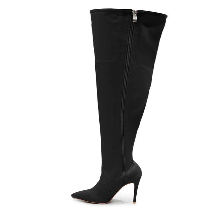 Skye Size Inclusive - Black Lycra - Street Sole - Thigh Variant Six
