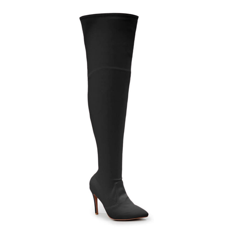 Skye Size Inclusive - Black Lycra - Street Sole - Thigh Variant Three