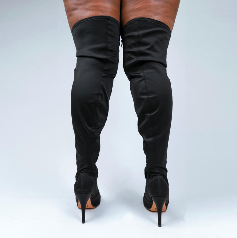 Skye Size Inclusive - Black Lycra - Street Sole - Thigh Variant Three