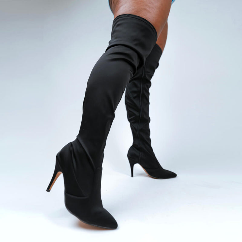 Skye Size Inclusive - Black Lycra - Street Sole - Thigh Variant Three