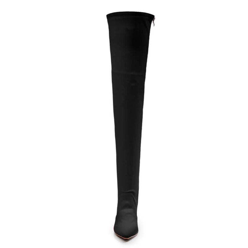 Skye Size Inclusive - Black Lycra - Street Sole - Thigh Variant Three