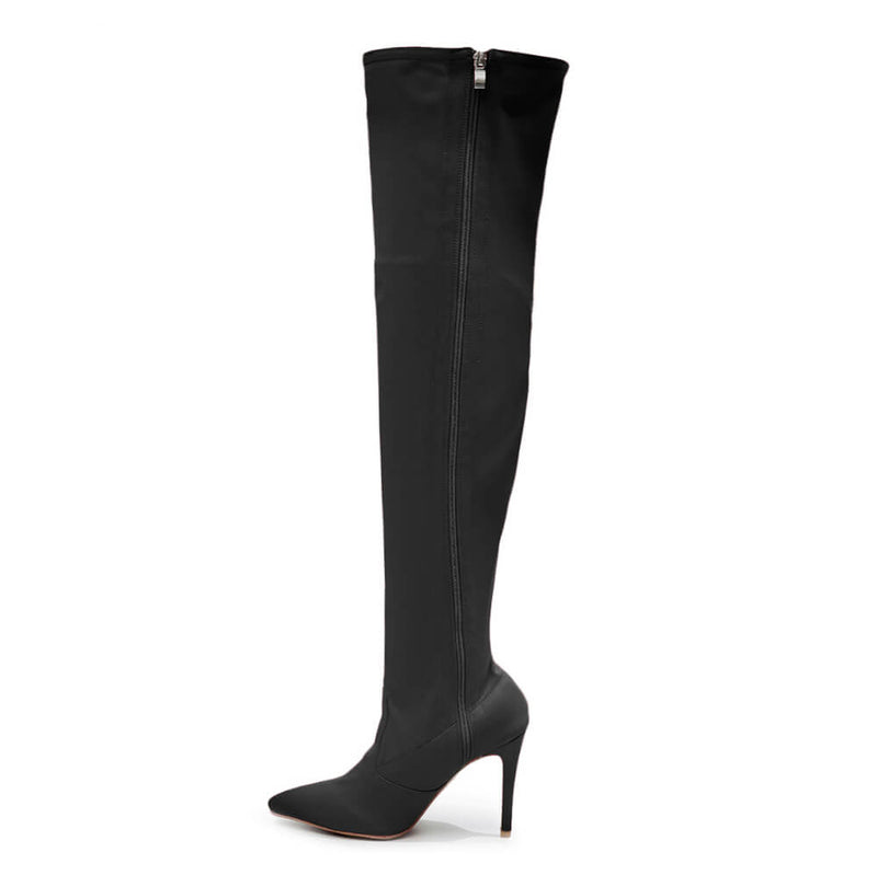 Skye Size Inclusive - Black Lycra - Street Sole - Thigh Variant Two