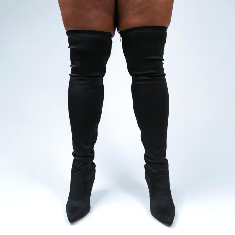 Skye Size Inclusive - Black Lycra - Street Sole - Thigh Variant Two