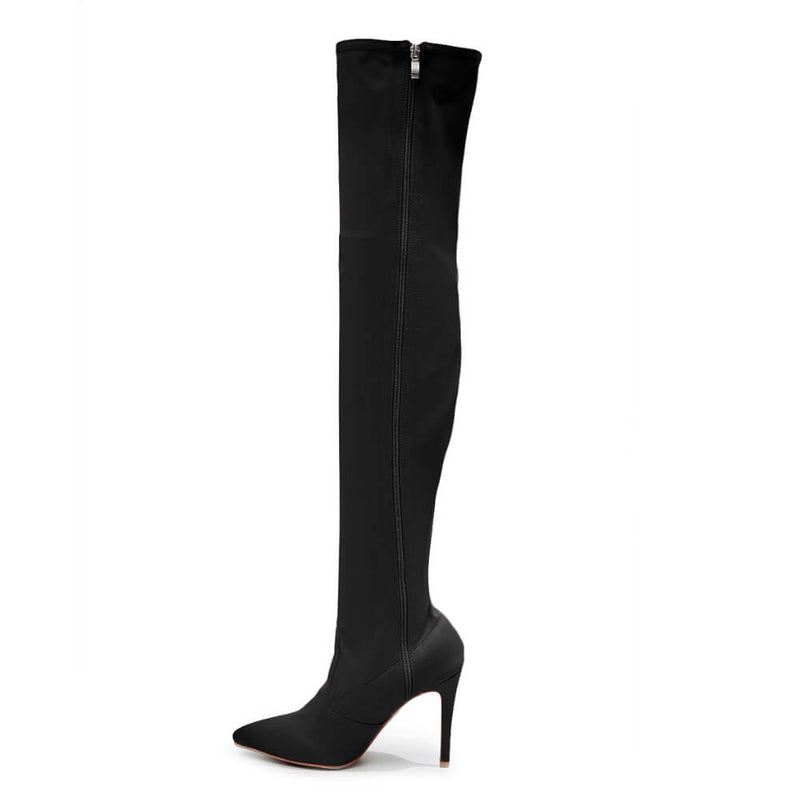 Skye Size Inclusive - Black Lycra - Street Sole - Thigh Variant Zero