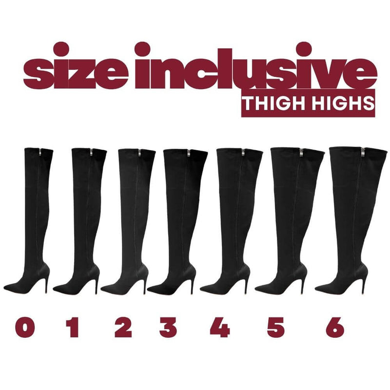 Skye Size Inclusive - Hot Pink Lycra - Street Sole - Thigh Variant Five