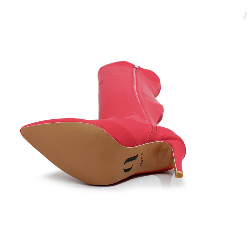 Skye Size Inclusive - Red Lycra - Street Sole - Thigh Variant One