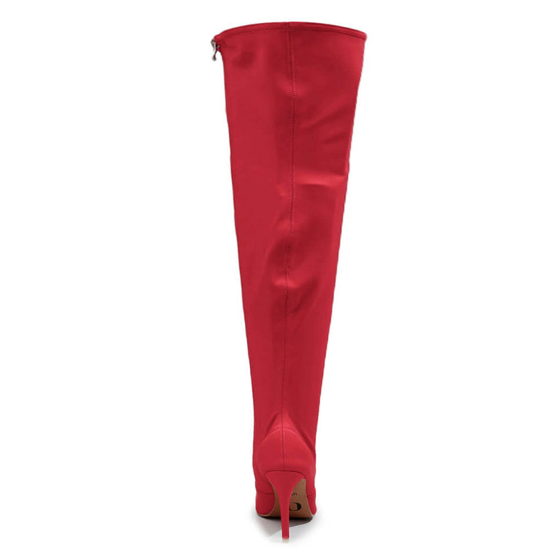 Skye Size Inclusive - Red Lycra - Street Sole - Thigh Variant Six