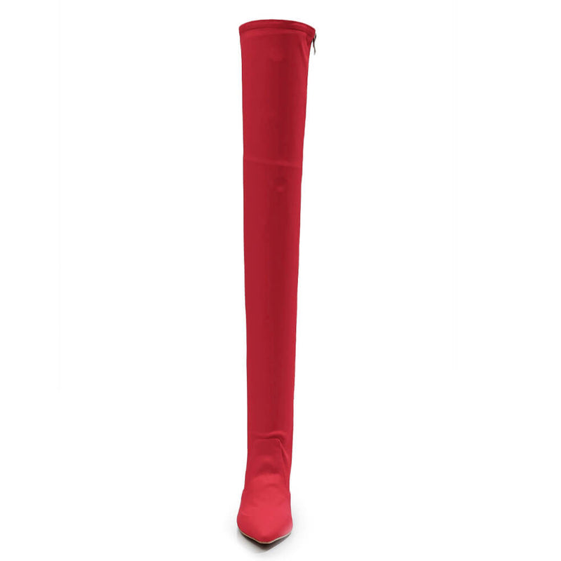 Skye Size Inclusive - Red Lycra - Street Sole - Thigh Variant Zero