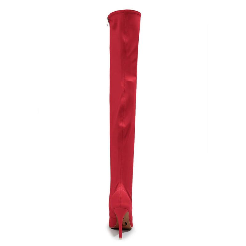 Skye Size Inclusive - Red Lycra - Street Sole - Thigh Variant Zero