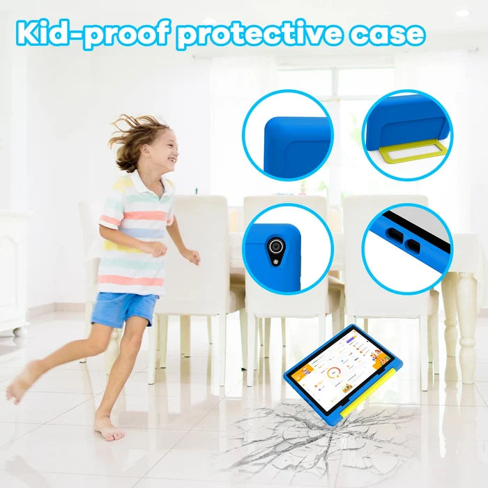 SmartPlay™ 10.1'' Kids Tablet – Android 14, 8GB RAM, 64GB+1TB Expandable, WiFi & Parental Controls