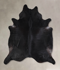 Solid Black Cowhide Rug #A33571