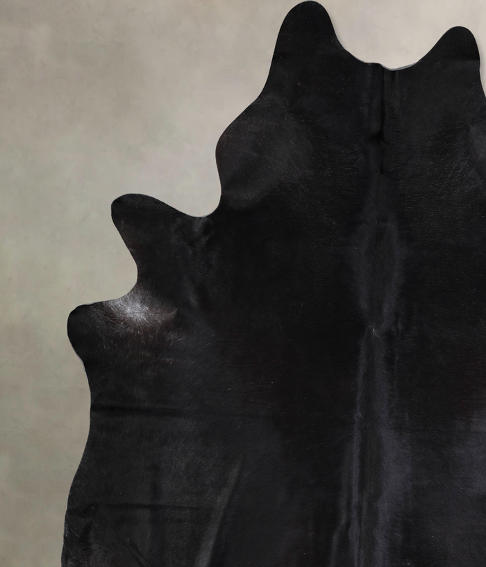 Solid Black Cowhide Rug #A33571