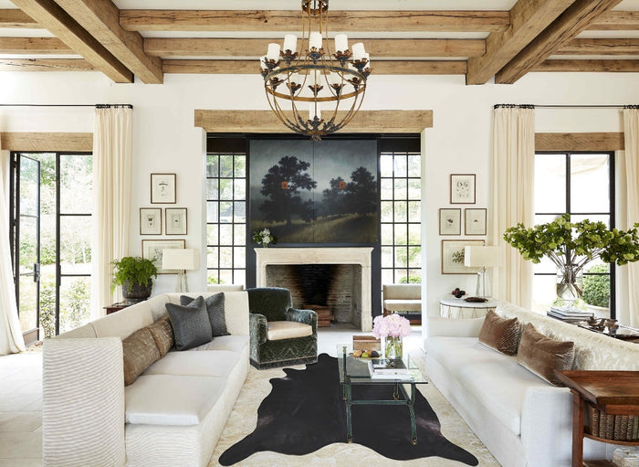 Solid Black Cowhide Rug #A33571