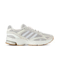 Women's sneakers in white and light gray, lace-up with mesh panels and cushioned sole