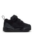 Black toddler low-top sneakers with hook-and-loop strap and lace-up design