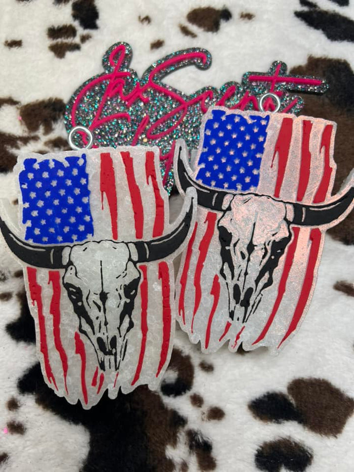 Steer Skull USA Flag Silicone Mold