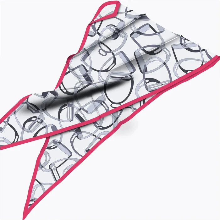 Stirrups Gray Silk Diamond Scarf