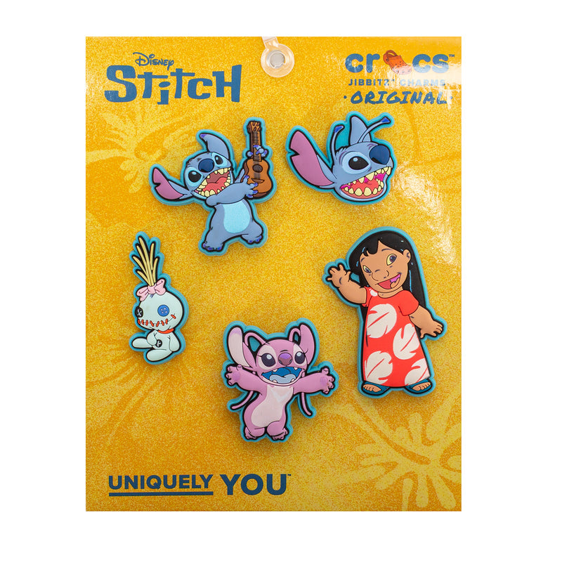 Stitch 5-pack Jibbitz pins set with blue character and multicolor accents