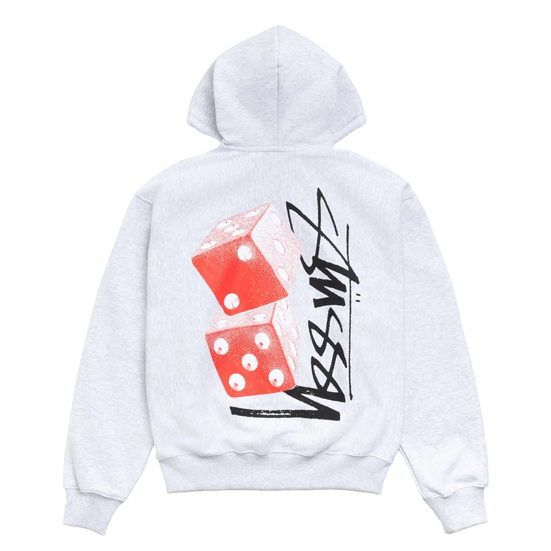 TALL DICE ZIP HOODIE ASH HEATHER
