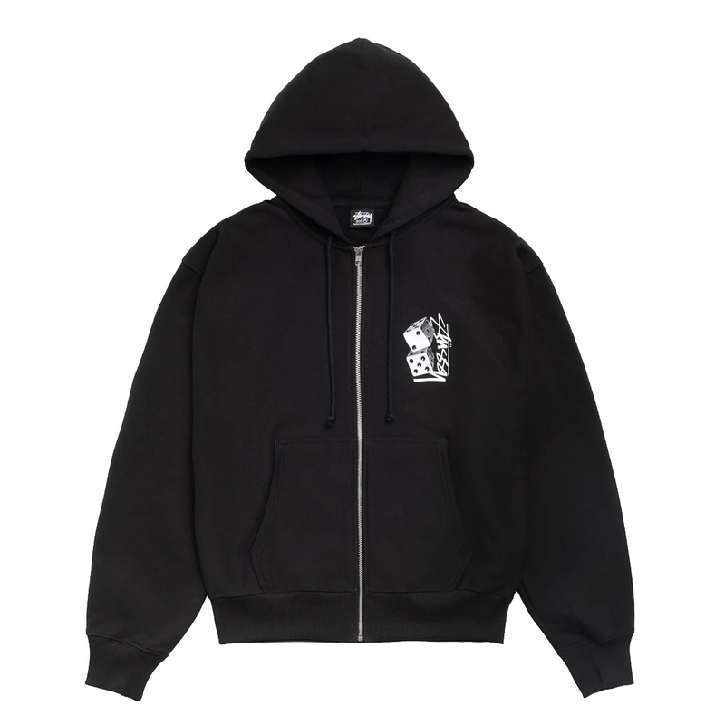 TALL DICE ZIP HOODIE BLACK