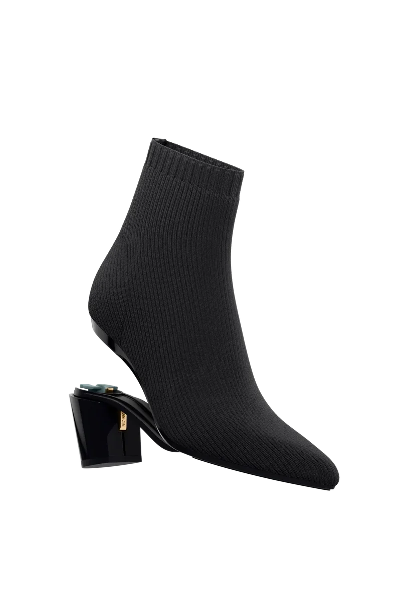 The Bootie - Coal Knit 3 Block