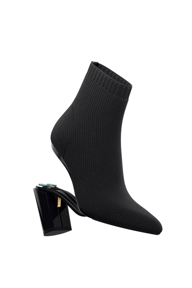 The Bootie - Coal Knit 4 Block