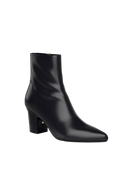 The Bootie - Coal Stretch Leather 3 Block